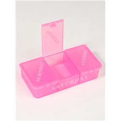 Таблетница - органайзер «Неделька», английские буквы, 14.2×8.5×4.7 см, 7 контейнеров по 3 секции, разноцветный