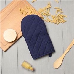 Варежка-прихватка «Этель» Kitchen, синяя, 15×28 см, саржа, 100% хлопок
