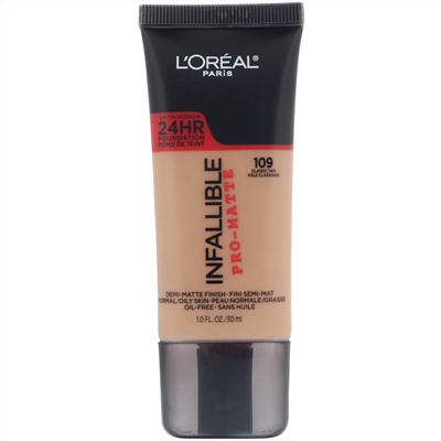 L'Oreal, Тональная основа Infallible Pro-Matte, оттенок классический загар 109, 30 мл