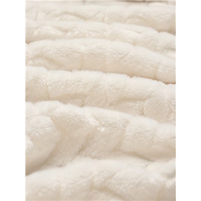 Плед «Этель» Zig-zag, 150×200 см, корал-флис, молочный