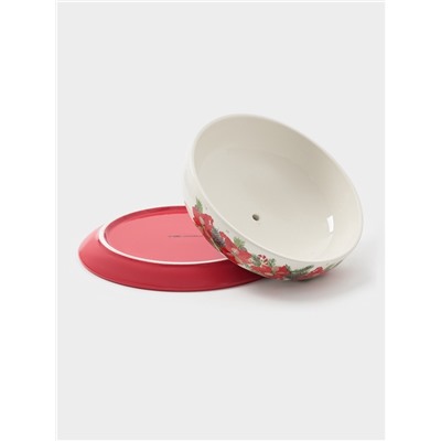 Блинница Доляна «Новогоднее настроение», 23.5×9.7 см, доломит, белая