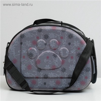 Складная сумка - переноска, 43.5×28×33 см, с отдельным входом, материал EVA, серая