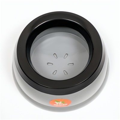 Миска-непроливайка для животных, с дополнительной вставкой от расплёскивания, 19×8 см, серая