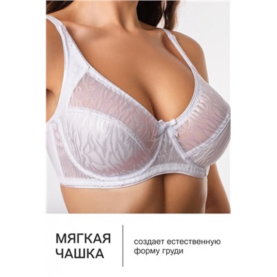 Бюстгальтер с мягкой чашей OIRO сетка с полосами MONICA 2802 (Белый)
