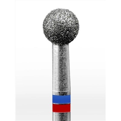 MANITA Фреза алмазная шар для аппаратного маникюра 866.104.001.036.040 ФАШ-4,0MC, сине-красные насечки, ø 4 мм, 5 шт. 28352