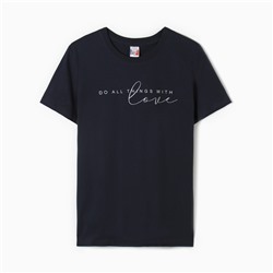 Футболка женская, цвет тёмно-серый, размер 46