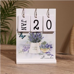Сувенир вечный календарь "Flowers and Garden", дерево, 6.5х15х20 см