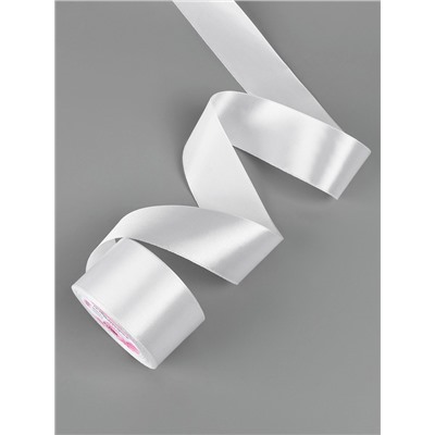 Лента атласная, 50 мм, 23±1 м, белая №01