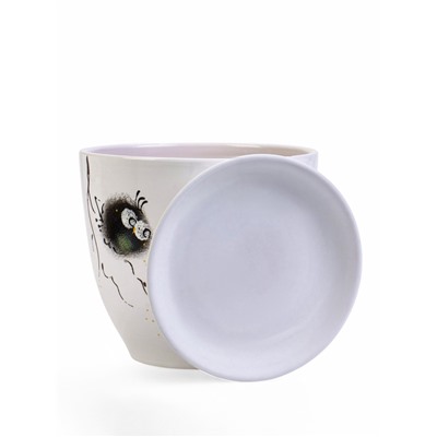 Горшок для цветов «Птички», керамика, с поддоном, набор 4 шт.: 400 мл, 1 л, 2.5 л, 5 л