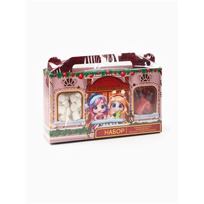 Подарочный набор новогодний «Волшебного года»: горячий шоколад 125 г ( 5 шт. × 25 г)., маршмеллоу 50 г, печенье с предсказаниями 4 шт.