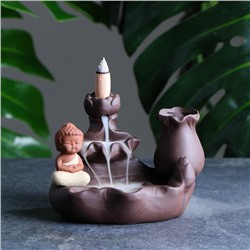 Подставка для благовоний TAKE IT EASY «Будда у водопада», набор благовоний конусы, стелющийся дым, 12×9 см