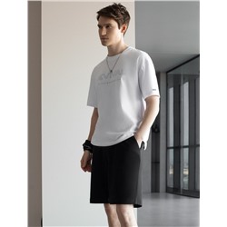 Шорты из тонкого футера с карманом на молнии