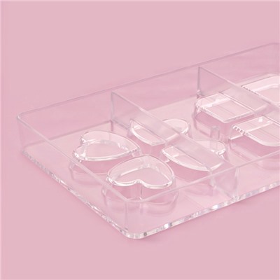 Форма для конфет и шоколада «Мерси», 8 ячеек, 20×12×2.5 см, прозрачная