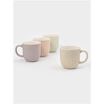 Кружки «Ромбы», набор 4 шт., 400 мл, 12×9×10 см, фарфор, разноцветные