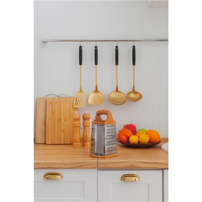 Тёрка шестигранная Доляна «Деревушка», 14.5×11×23 см, цвет коричневый