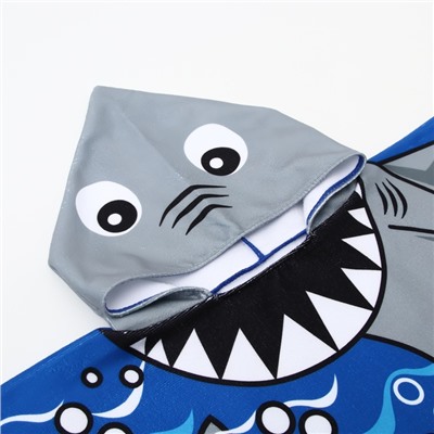 Полотенце - пончо детское махровое «Крошка Я. Акулы», 60×120 см, микрофибра