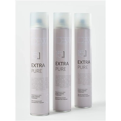 DEW Professional Лак для волос экстрасильной фиксации без отдушки / Extra Pure, 500 мл