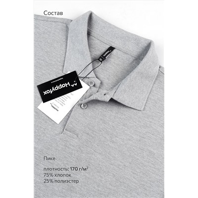 Мужской базовый лонгслив-поло Happyfox