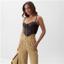 Корсет женский кожаный MIST, размер XS, коричневый
