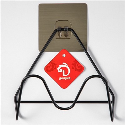 Держатель для крышек и разделочных досок Доляна, 16×8×14.6 см, на липучке, цвет чёрный