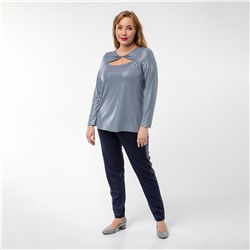 Блуза, трикотаж, светло-серый