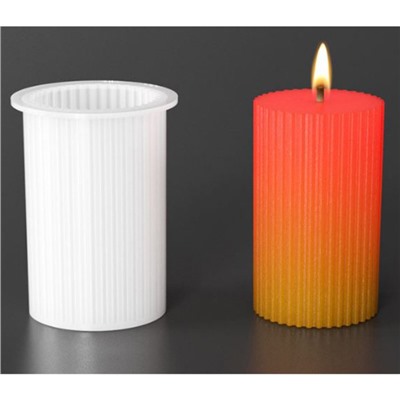 Молд силиконовый «Цилиндр, Полоски тонкие» 6.5×6.5×8.7 см