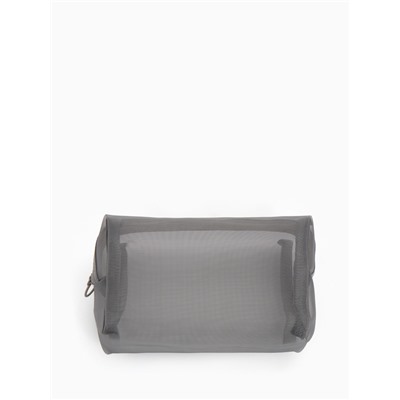 Косметичка Classic, полупрозрачная, на молнии, серая
