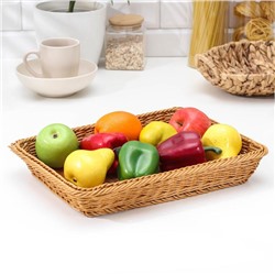 Корзина для продуктов Доляна, 40×29.5×4 см, коричневая
