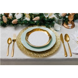 Тарелка подстановочная Magistro «Кринкл», d=33 см, стекло, золотистая