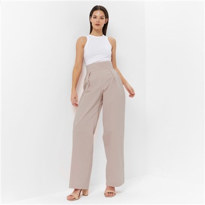 Брюки женские хлопковые MINAKU: Enjoy, серо-розовые, размер 52