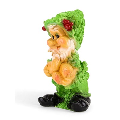 Садовая фигура из гипса «Гном с желудями», 45×26 см, зелёная