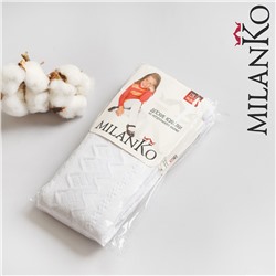 Детские хлопковые колготки  "косичка" БЕЛЫЕ MilanKo IN-001