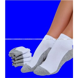 Носки женские укороченные белые (серая подошва) арт. 6621