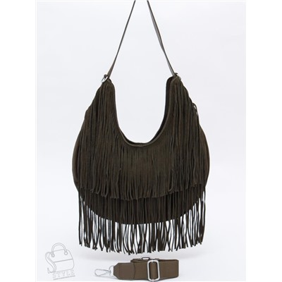 Сумка женская кожаная 5876P gray green Polina&Eiterou