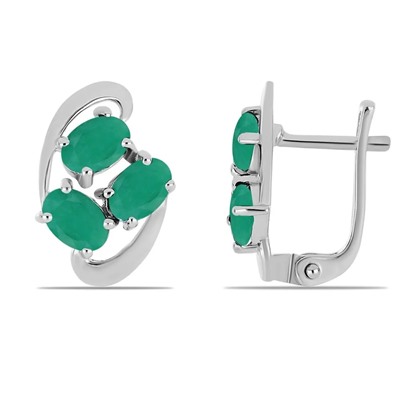 Серьги, изумруд берилл, Прелесть