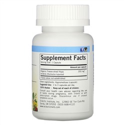 Eclectic Institute, Шишки хмеля, 200 мг, 90 вегетарианских капсул без ГМО