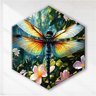 Картина по номерам 37х32 "Стрекоза" Гексагон (28 цветов)