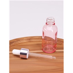 Бутылочка стеклянная для хранения, с пипеткой, 30 мл, розовая