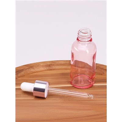 Бутылочка стеклянная для хранения, с пипеткой, 30 мл, розовая