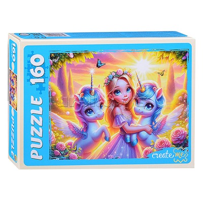 Пазлы 160 "Принцесса с единорогами"
