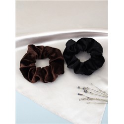 Резинка для волос велюр / 703 /уп 328/ (Коричневый)