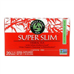 Triple Leaf Tea, Super Slim, травяной чай, без кофеина, 20 чайных пакетиков, 33 г (1,6 унции)
