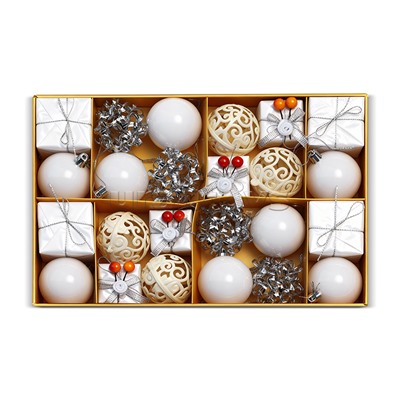 Набор новогодних украшений "Морозные мотивы" (24шт х 5см)