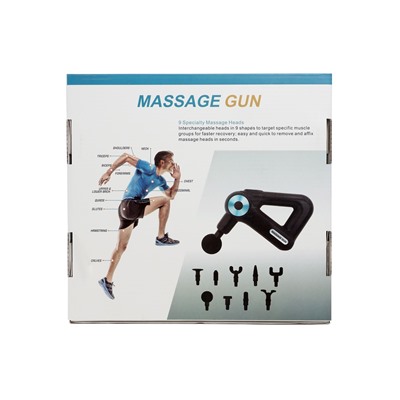 Массажёр для тела LEM-11, перкуссионный, 9 насадок, 9 режимов, чёрный