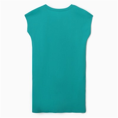 Платье домашнее женское Ohana market, бирюзовое, размер 56