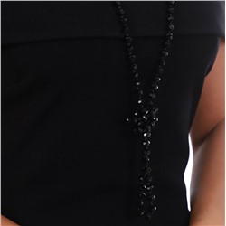 Длинные хрустальные бусы, цвет черный, 708028, арт.748.227