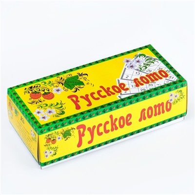 Русское лото «На каждый день», 24 карточки, 90 бочонков из дерева, 20 фишек