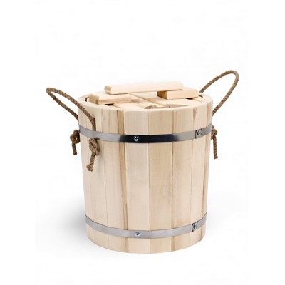 Запарник - ведро для бани и сауны, 9 л, липа, пластиковая вставка, с крышкой, «Добропаровъ»
