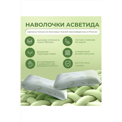 Подушка Асветида 50х70х14 Aloe с эффектом памяти(средней жесткости) НАТАЛИ, 1078512