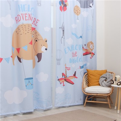 Шторы портьерные «Этель. Авиатор», 145×260 см, 2 шт., габардин